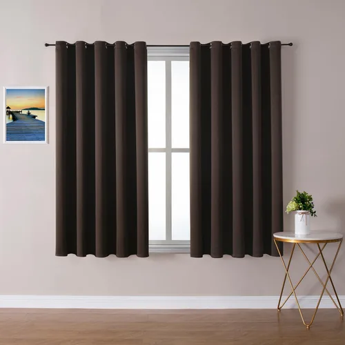 Miniatura 99 de ChrisDowa - Cortinas de cenefa pequeñas para cocina, cortinas cortas con ojales y aislamiento térmico para oscurecer la sala y habitación