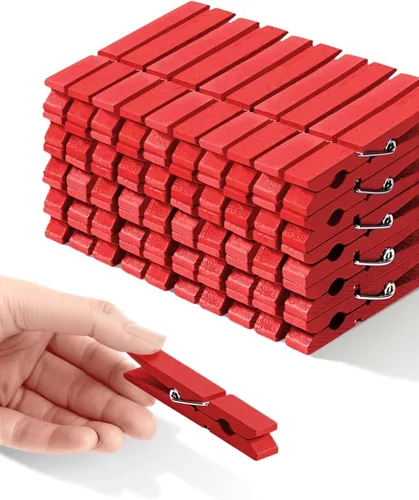 Miniatura 12 de Pinzas para ropa, pinzas de madera de color rosa para juego de baby shower, corona, manualidades, pinzas de agarre fuerte de madera de abedul
