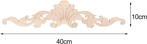 Miniatura 2 de MUXSAM Apliques tallados en madera, detalles de tallado transparente superpuestos, calcomanías artesanales para gabinetes, manteles de pared