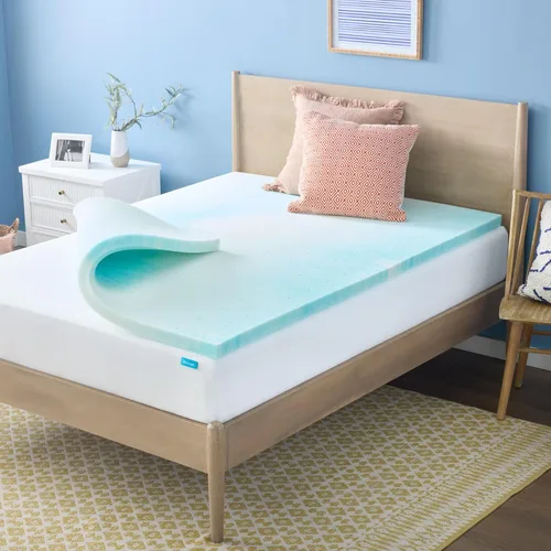 Miniatura 10 de Linenspa - Cubrecolchón de espuma viscoelástica - 3 pulgadas de espuma viscoelástica con infusión de gel - Sensación lujosa - Enfriamiento y alivio