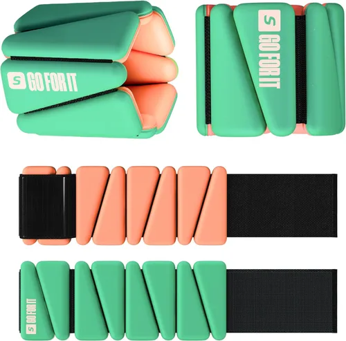 Miniatura 17 de SPORTBIT Brazaletes y pesas para tobillos para mujeres - Juego de 2 (1 libra cada una) Brazaletes ajustables con pesas para tobillos y muñecas
