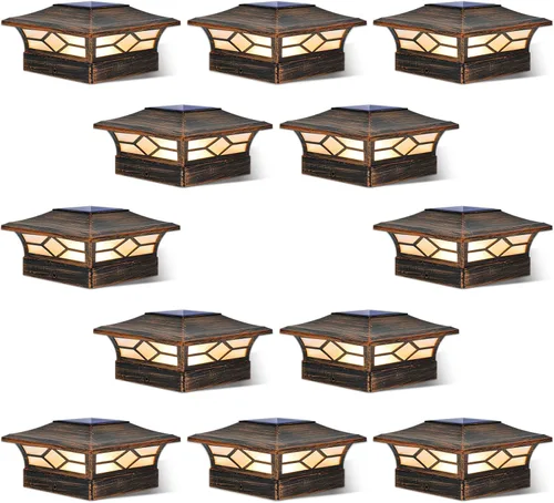Miniatura 17 de Luces Solares para Tapas de Postes Exteriores Paquete de 4, Impermeables, Alimentadas por Energía Solar, Luces para Postes de Terraza y Valla