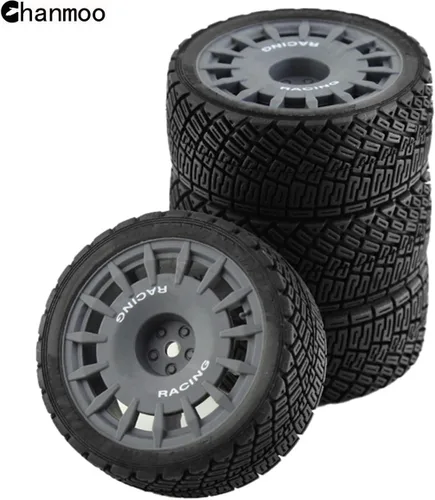 Miniatura 3 de 1/10 Llantas de coche de rally RC en carretera, llantas hexagonales de plástico de 0.472 in, llantas compatibles con autos de carreras a escala 1/10