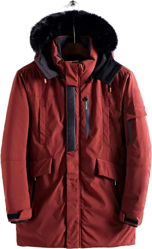Miniatura 5 de WEEN CHARM - Chaqueta tipo parka para hombre con capucha desmontable y ribete de piel sintética.