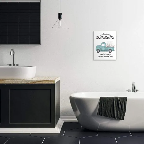 Miniatura 7 de Stupell Industries Papel higiénico familiar para baño, camión de algodón de alta calidad, diseñado por arte de pared con letras y forrado, 13 x 19