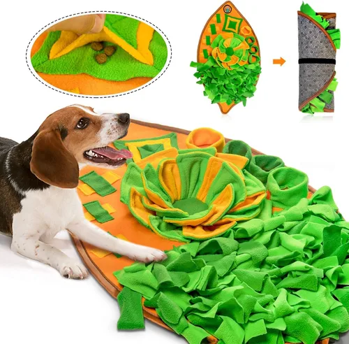 AWOOF Alfombrilla de olfateo para perros, alfombrilla de alimentación para nariz de perros y gatos, juguetes interactivos para perros que fomentan