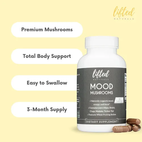 Miniatura 5 de Mood Hongos - Suplemento de hongos levantados - Melena de león, Reishi, Chaga, cola de pavo, Maitake - Energía, enfoque, alivio del estrés