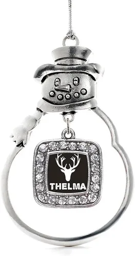 Miniatura 58 de Inspired Silver - Adorno de rodillo de reina - Adorno cuadrado de plata con muñeco de nieve con joyas de circonita cúbica