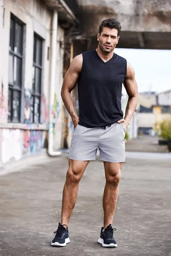 Miniatura 5 de COOFANDY Pantalones cortos deportivos para correr para hombre de 5 pulgadas, paquete de 2 pantalones cortos de entrenamiento para gimnasio