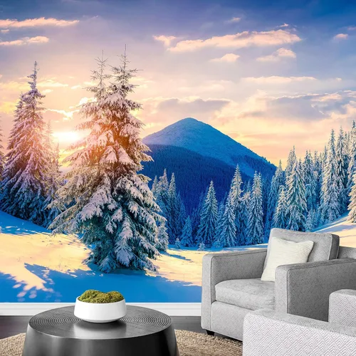 Miniatura 9 de SIGNFORD Papel tapiz autoadhesivo para despegar y pegar, papel tapiz de bosque brumoso a la luz del sol, calcomanías adhesivas de construcción de 66