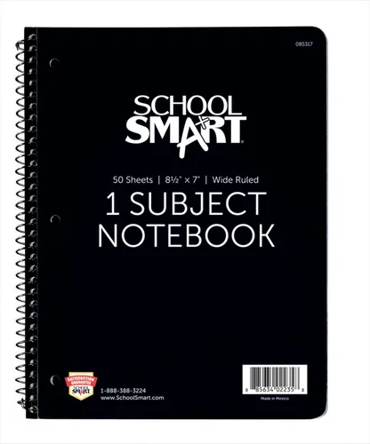 Miniatura 2 de School Smart 085317 Cuaderno de rayas anchas de 1 materia no perforado en espiral, 8-1/2 x 7 pulgadas (surtido)