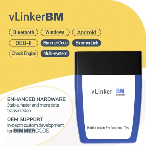 Miniatura 3 de Vgate OBD2 Bluetooth Escáner vLinker BM Bimmercode Herramienta de Diagnóstico para BMW/Mini, Funciona con Android y Windows solamente