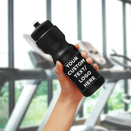 Miniatura 8 de DISCOUNT PROMOS Juego de botellas de agua de plástico personalizadas de 28 onzas, 10/50/100, paquete personalizado a granel, perfectas