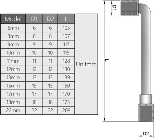 Miniatura 5 de Utoolmart Llave hexagonal abierta de 6 puntos en forma de L de 0.472 in, métrica, 1 unidad