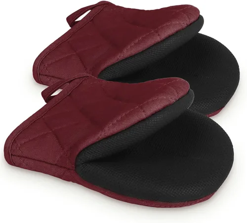 Miniatura 32 de 1 par de manoplas cortas para horno, guantes de silicona resistentes al calor para cocina, mini guantes de horno para 500 grados, superficies