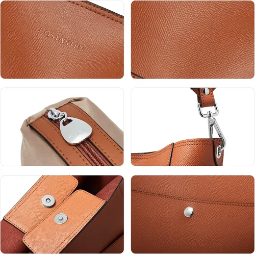 Miniatura 3 de BOSTANTEN - Bolsos de cuero al hombro tipo balde para mujer