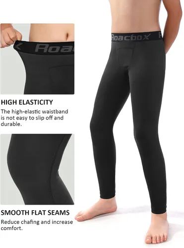 Miniatura 3 de Roadbox Pantalones de compresión para niños, leggings de elastano de secado rápido para correr, fútbol, baloncesto