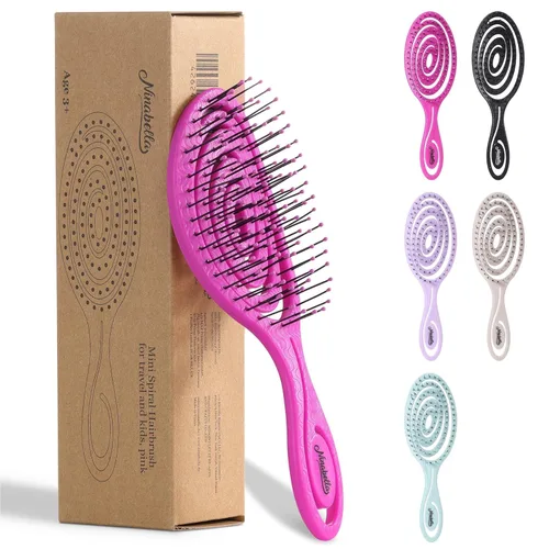 Miniatura 19 de Ninabella Cepillo desenredante para cabello para mujeres y hombres, no tira, cepillos alisadores para cabello liso y rizado, cepillo único en Crema