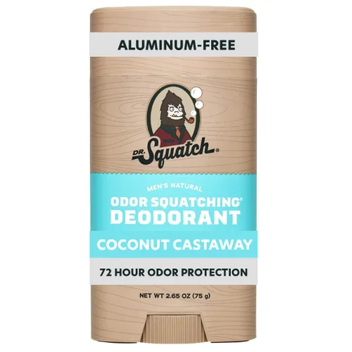 Dr. Squatch Desodorante natural para hombre, desodorante natural sin aluminio para hombres con carbón y postbióticos para protección contra olores