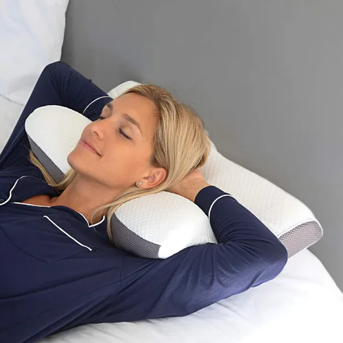 Miniatura 4 de Almohada para aliviar el dolor de cuello y hombros, almohada de contorno de espuma viscoelástica cervical, diseño ergonómico ortopédico que alinea