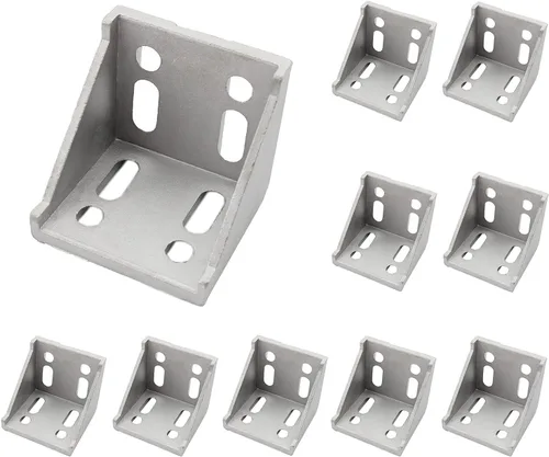 Miniatura 11 de Paquete de 10 soportes de esquina de perfil de aluminio, cierre de junta de ángulo recto en forma de L, conector para perfil de extrusión