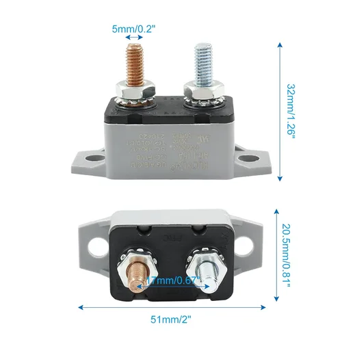 Miniatura 2 de Bonsicoky Disyuntor de reinicio automático de 15 A 12 V con tapa y perno, interruptor de parada corta para automóvil, barco, RV