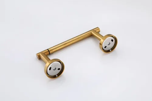 Miniatura 9 de POKIM Soporte de papel higiénico dorado cepillado, dispensador de papel higiénico de acero inoxidable 304 de doble poste para montaje en pared