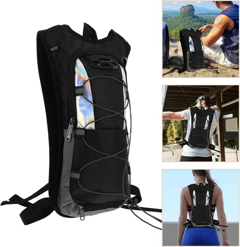 Miniatura 9 de Mochila compacta de depósito de agua con bolsa de agua de gran capacidad, correas de malla transpirable, múltiples compartimentos