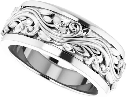 Miniatura 5 de Bonyak Jewelry Plata de ley de 0.276in inspirada en escultura auténtica, talla 4.5, Metal, Sin piedras preciosas
