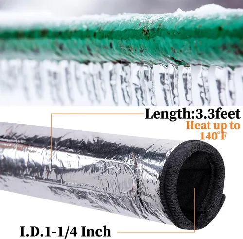Miniatura 7 de codree Manta de calor para tubería de agua, cinta de calor de tubería de agua de 38.5 x 6 pulgadas, cable calefactor de protección contra
