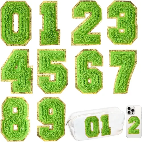 Miniatura 53 de 104 Piezas de Letras Grandes de 3 Pulgadas de Chenilla Blancas de la A-Z, Letras Termoadhesivas para Tela y Ropa, Bordado de Brillantina para 104