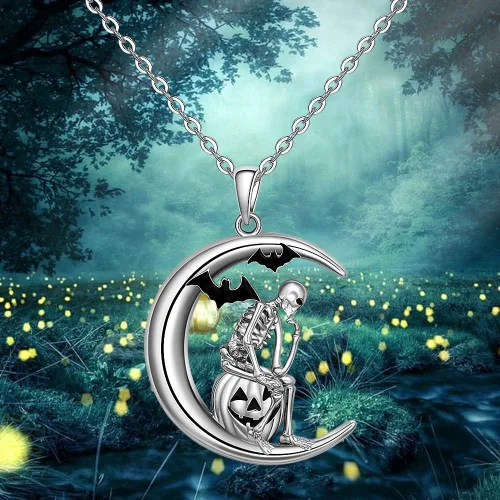 Miniatura 8 de Flamingo Necklace Halloween Skeleton Cat Necklace Turtle Axolotl Hummingbird Necklaces for Women 925 Sterling Silver Cute Animal Jewelry Christmas