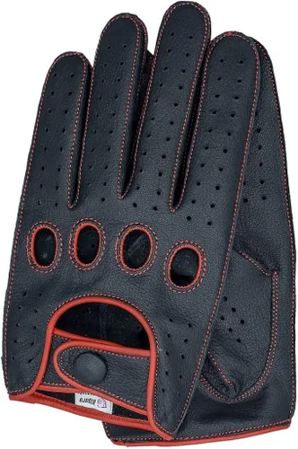 Miniatura 3 de Riparo - Guantes de conducción de cuero para hombre con costura inversa