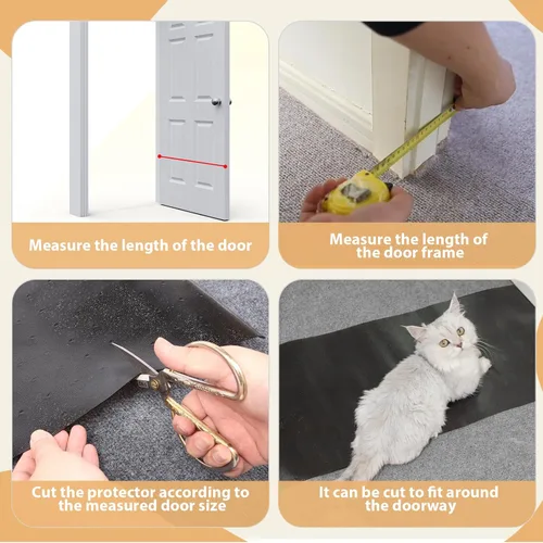 Miniatura 4 de Protector de alfombra para mascotas y gatos, protector de alfombra para puerta, antiarañazos debajo de la puerta, protector de arañazos para gatos