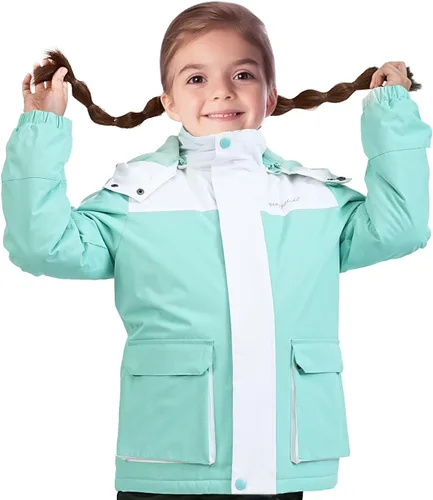 Miniatura 5 de Chaqueta de esquí impermeable para niñas, chaqueta de snowboard para exteriores, resistente al viento, con forro polar, abrigo de nieve cálido