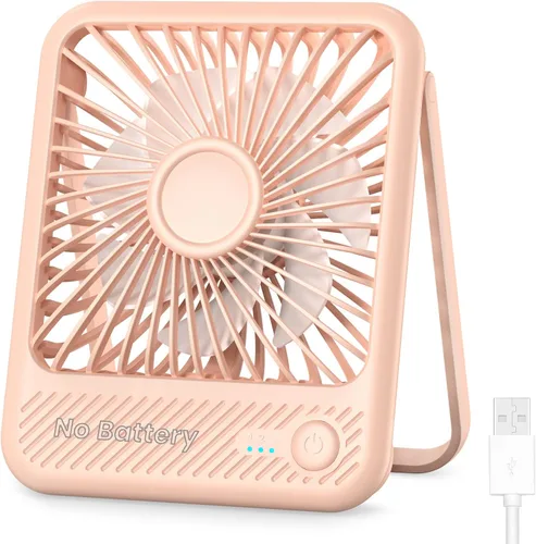 Miniatura 13 de Koonie - Ventilador de escritorio USB, viento fuerte, ultra silencioso, pequeño ventilador personal con inclinación plegable de 180° y 3 velocidades