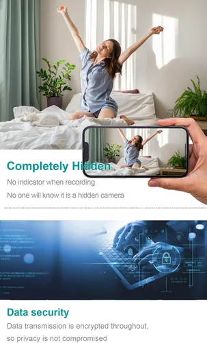 Miniatura 3 de TOQI 4K Cámaras inalámbricas Mini pequeña toma de pared de seguridad WiFi cámara interior para seguridad del hogar 【Actualizado】 (CAM) no soporta 5G