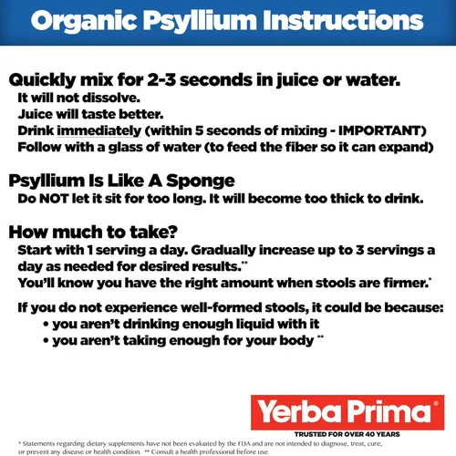 Miniatura 4 de Yerba Prima Fibra orgánica de cáscaras de psyllium entero, 20 onzas (paquete de 2), suplemento de fibra dietética natural diario, limpiador