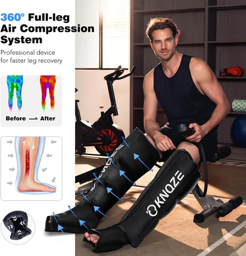 Miniatura 3 de KNQZE Sistema de recuperación de compresión de aire, botas de recuperación de pies y piernas completas con presión dinámica para terapia rápida