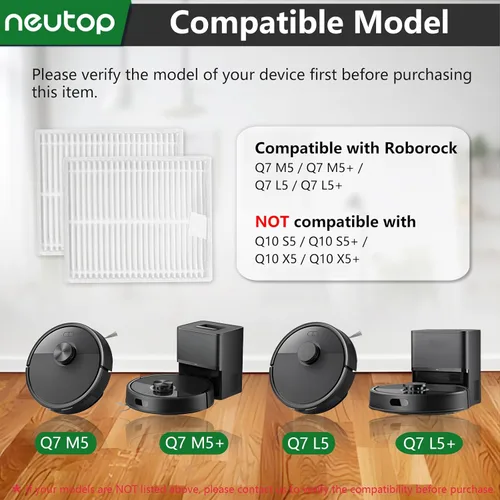 Miniatura 2 de Filtros HEPA de repuesto compatibles con Roborock Q7 M5+/Q7 L5+/Q7 M5/Q7 L5, piezas de aspiradoras robot, accesorios de filtro de alta eficiencia