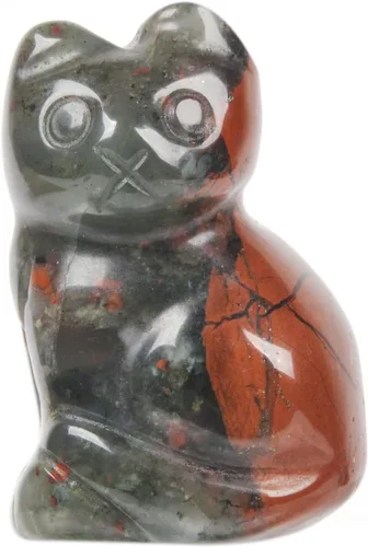 Miniatura 8 de Justinstones Escultura de gato tallada de cristal de cuarzo, estatua de gato de animal gatito de 1.181 in, mini figura de gato sentado de cristal