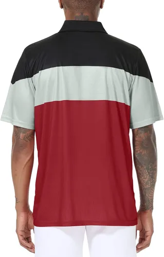 Miniatura 3 de Polo de golf para hombre grande y alto, ajuste seco, manga corta, impresión, rendimiento que absorbe la humedad, polo deportivo M-7XL