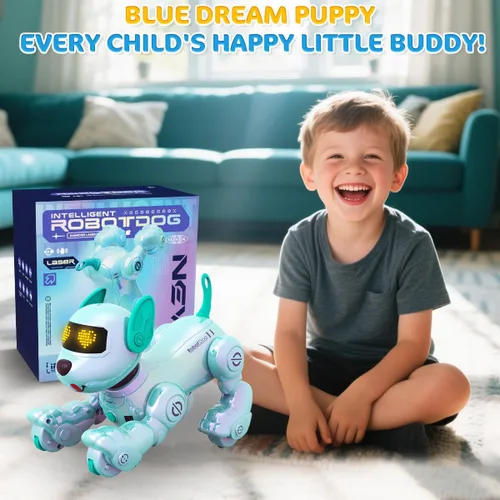 Miniatura 7 de VATOS Nuevo Robot Perro Inteligente con Control Remoto para Niños, 17 Funciones Interactivas Divertidas Inteligente Programable Cachorro Robótico