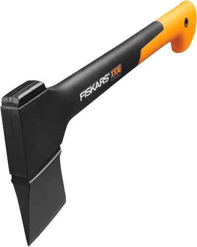 Miniatura 5 de Fiskars Hacha de cortar S X10, Estuche de almacenamiento y transporte incluido, Longitud: 44 cm, Recubrimiento antiadherente, Cuchilla de acero