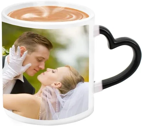Queena Taza de taza de foto sensible al calor personalizada Taza de café mágica que cambia de color Añadir foto logotipo imagen en tazas de café