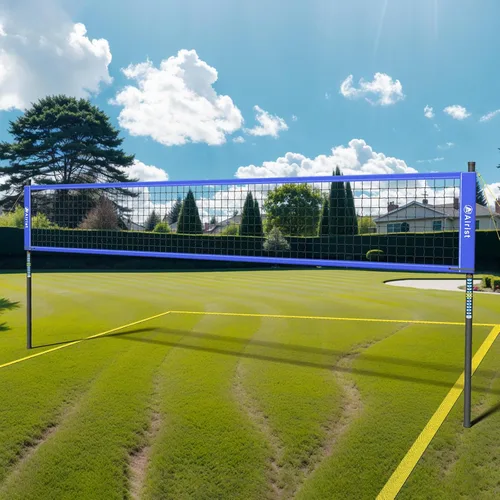 Miniatura 6 de Juego de red de voleibol portátil, juego de redes profesionales de voleibol para patio trasero y playa, red de voleibol al aire libre con postes