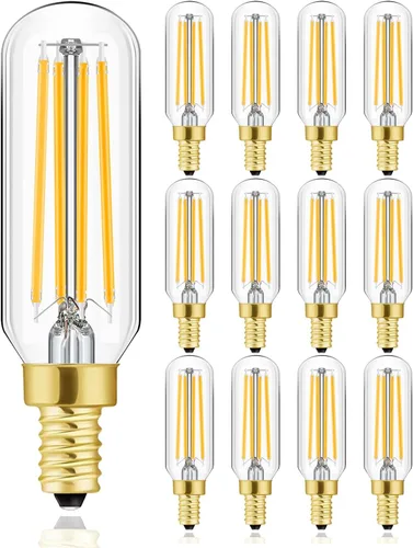 Miniatura 11 de Leools Bombilla LED E12 regulable de 6 W igual a 60 W, luz blanca suave 3000K T6 T25 E12 bombilla de candelabro de 60 vatios para candelabros