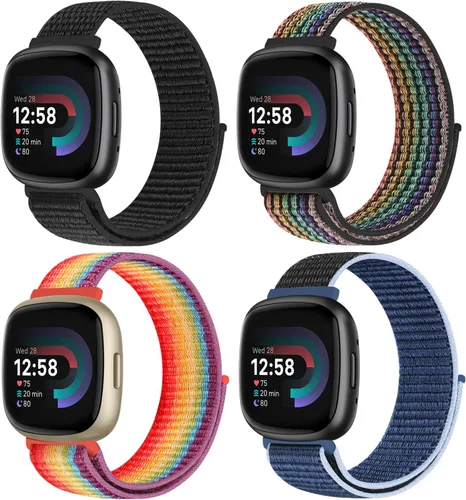 Correa deportiva compatible con Fitbit Versa 4, Sense 2, Versa 3, Sense para mujeres y hombres, correa de repuesto ajustable y transpirable de