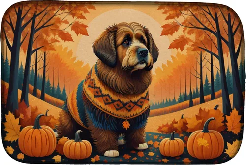 Miniatura 40 de Caroline's Treasures DAC1042DDM Tapete de secado de platos de otoño con perro salchicha absorbente para secar platos para encimera de cocina, tapete