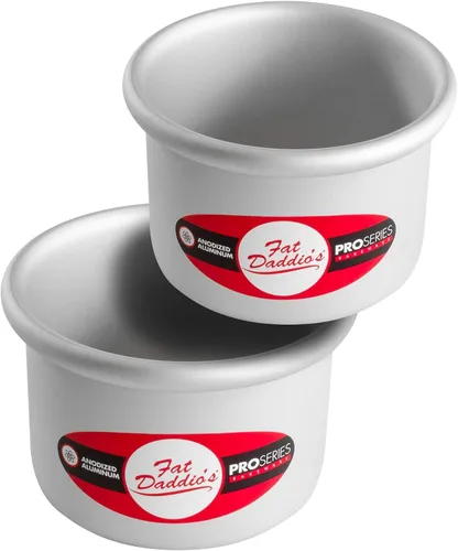 Miniatura 7 de Fat Daddio's PRD-1BOX Moldes Redondos para Pastel Mini Tier de Aluminio Anodizado para Una Caja de Mezcla, Juego de 3, Plateado